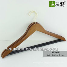 SUMTOO 1651 imition gold hook black BAR BROWN Percha de madera para chaqueta